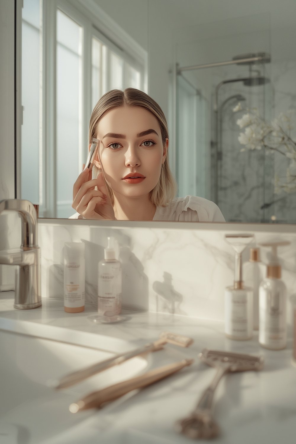 dermaplaning tool in use