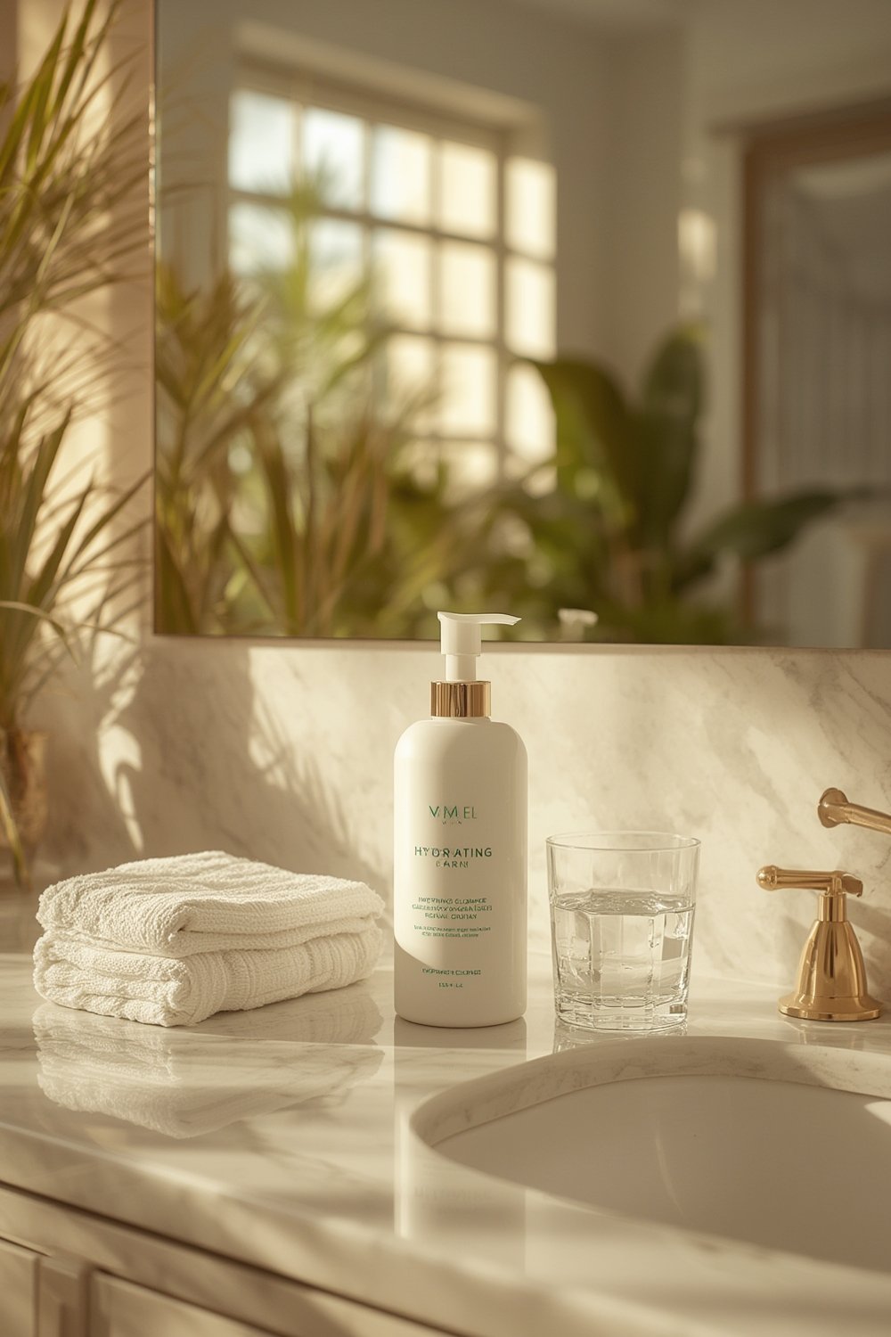 hydrating cleanser bottle with skincare ingredients