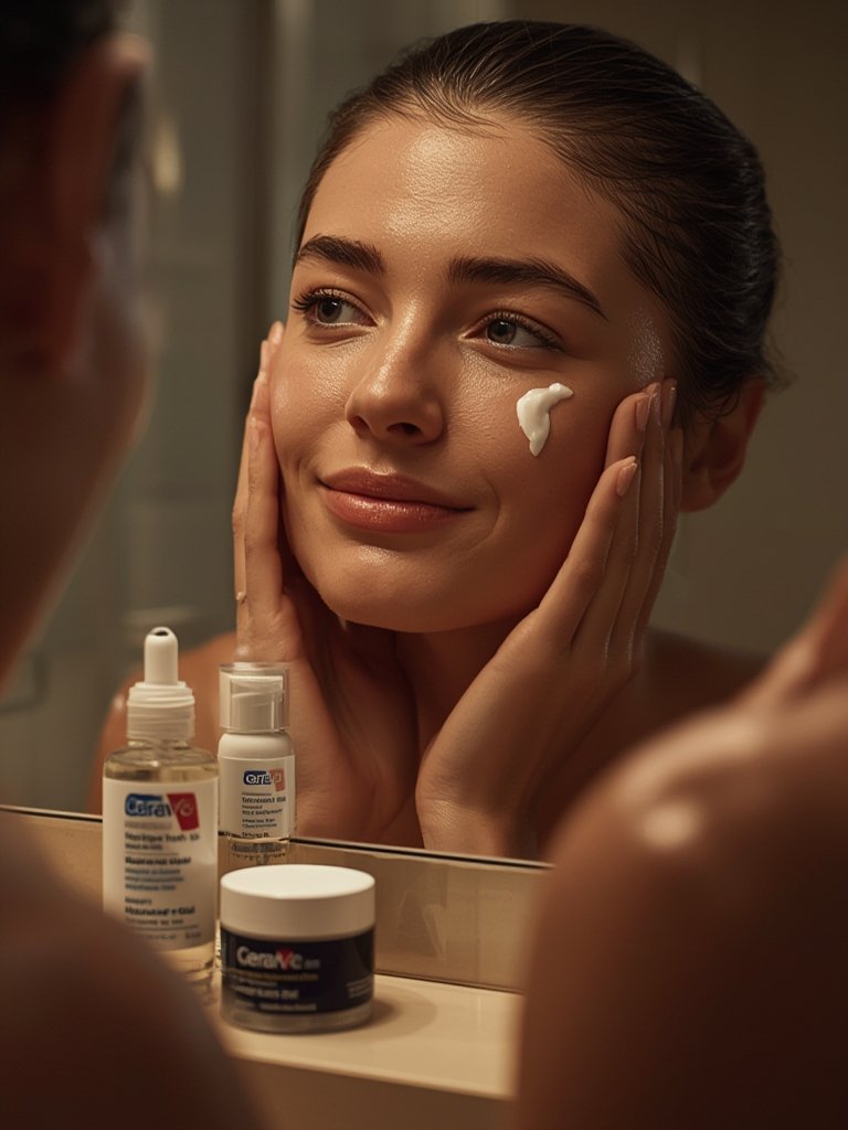 cerave moisturizer as a night cream - gentle, oil free texture