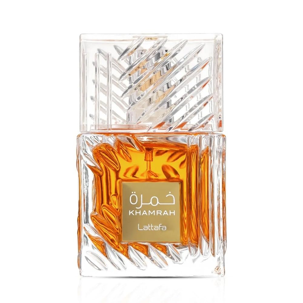 “Lattafa Khamrah Eau de Parfum 100ml – Warm Vanilla, Spicy Cinnamon & Amber Unisex Fragrance Bottle”