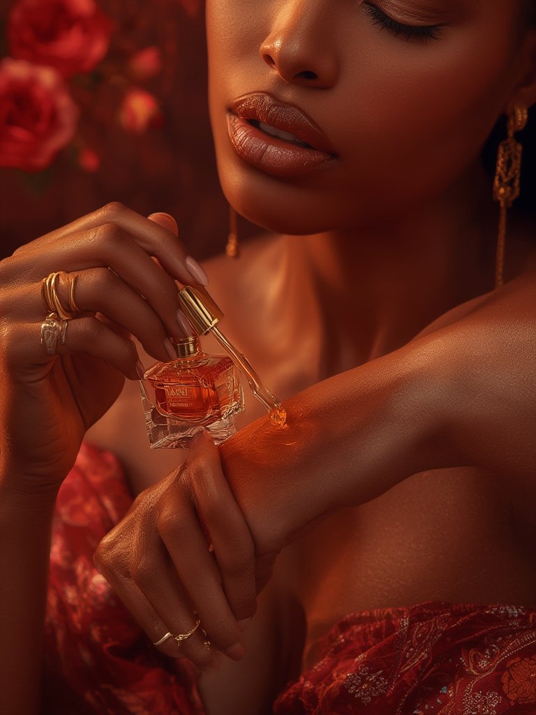 perfume oil in action