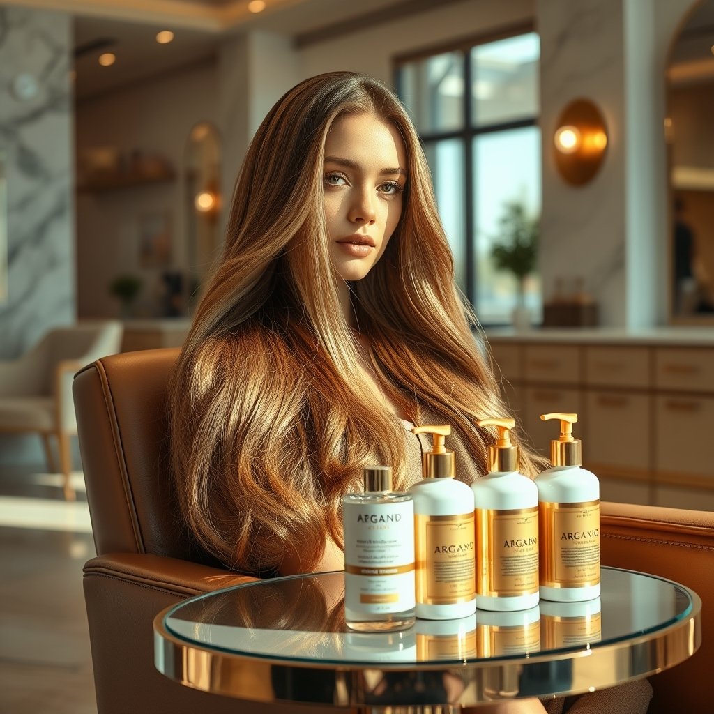 Bottled soft conditioner on a bathroom counter in natural light