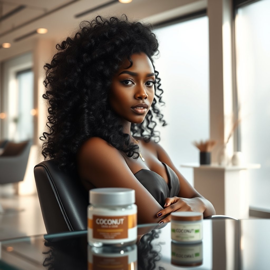 Woman applying curl mousse for bouncy curls and frizz control