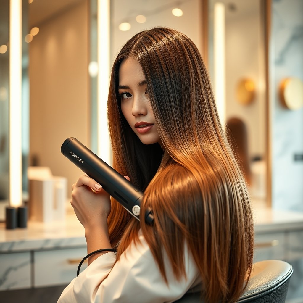 Remington Shine Therapy 1 inch hair straightener showcasing advanced ceramic and argan oil technology