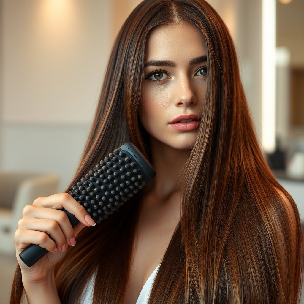 paddle brush for thick and long hair with ball tipped bristles